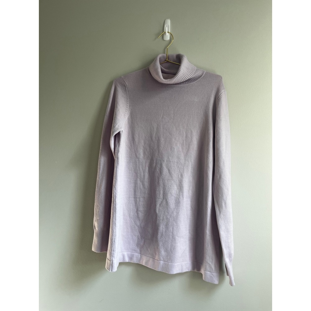 French Connection Lavender Purple Turtleneck Longline Sweater Ribbed Neck Large